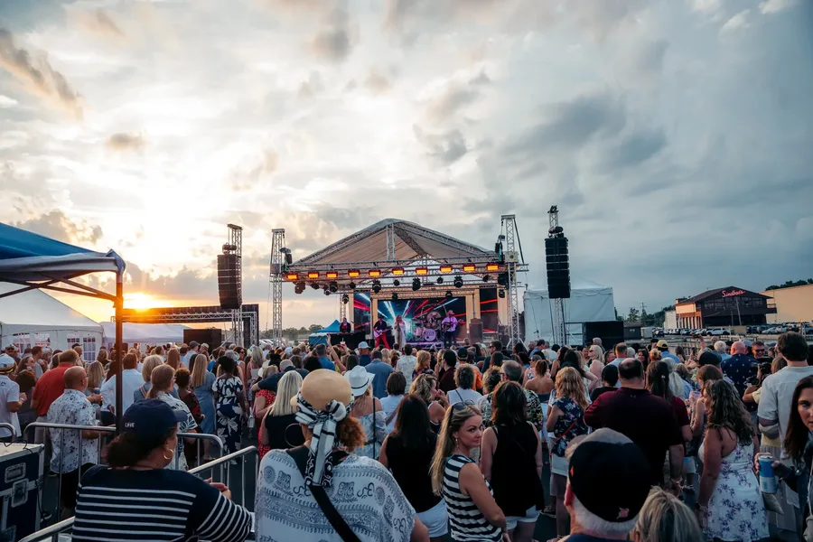 Yacht Rock Detroit 2025 crowd at sunset